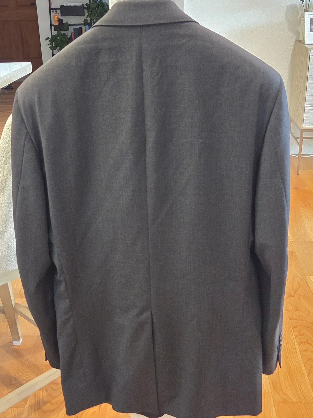 Brooks Brothers Mens Charcoal Gray Two-Button Notch Lapel Suit Jacket Blazer 41R